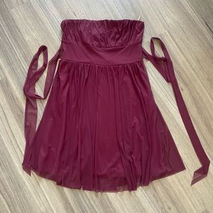Maroon strapless dress